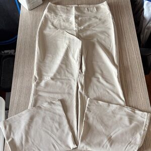 Old Navy PowerSoft Ribbed Wide Leg Pants Cream Size M